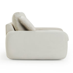 TOV Furniture Rachelle Cream Velvet Lounge Chair – Oversized Comfort & Modern Style for Cozy Living Spaces TOV-S54356