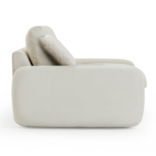 TOV Furniture Rachelle Cream Velvet Lounge Chair – Oversized Comfort & Modern Style for Cozy Living Spaces TOV-S54356