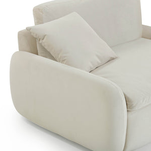 TOV Furniture Rachelle Cream Velvet Lounge Chair – Oversized Comfort & Modern Style for Cozy Living Spaces TOV-S54356