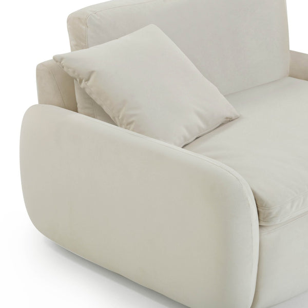 TOV Furniture Rachelle Cream Velvet Lounge Chair – Oversized Comfort & Modern Style for Cozy Living Spaces TOV-S54356