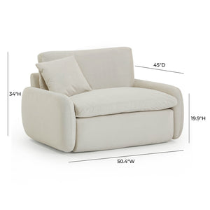 TOV Furniture Rachelle Cream Velvet Lounge Chair – Oversized Comfort & Modern Style for Cozy Living Spaces TOV-S54356