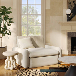 TOV Furniture Rachelle Cream Velvet Lounge Chair – Oversized Comfort & Modern Style for Cozy Living Spaces TOV-S54356