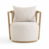 Paolo Cream Textured Weave Swivel Chair TOV-S54358 TOV Furniture