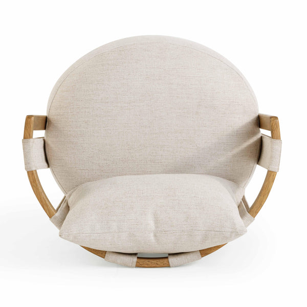 Paolo Cream Textured Weave Swivel Chair TOV-S54358 TOV Furniture