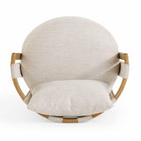 Paolo Cream Textured Weave Swivel Chair TOV-S54358 TOV Furniture