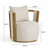 Paolo Cream Textured Weave Swivel Chair TOV-S54358 TOV Furniture