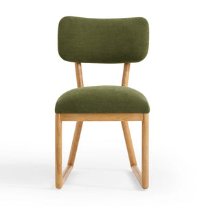 TOV Furniture Bobbie Eco-Friendly Dining Chair with Upcycled Fabric, Solid Wood Frame & Easy-Clean Performance Finish Green TOV-D54338