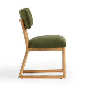 TOV Furniture Bobbie Eco-Friendly Dining Chair with Upcycled Fabric, Solid Wood Frame & Easy-Clean Performance Finish Green TOV-D54338