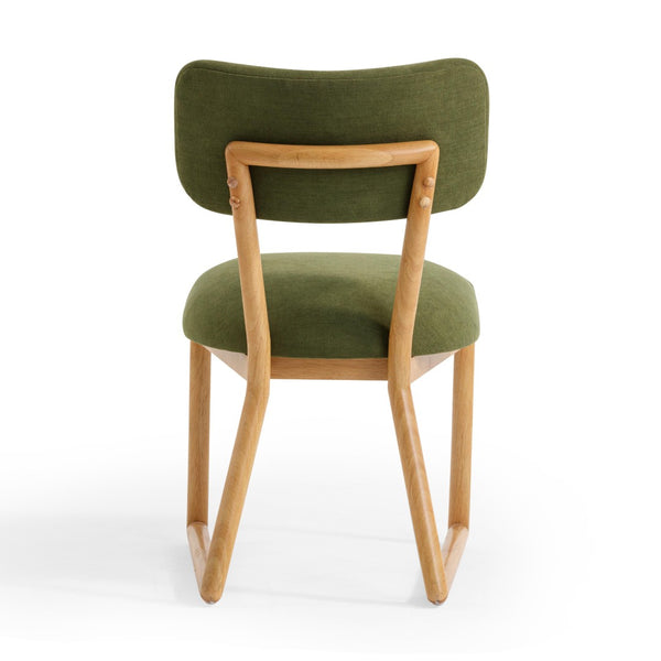 TOV Furniture Bobbie Eco-Friendly Dining Chair with Upcycled Fabric, Solid Wood Frame & Easy-Clean Performance Finish Green TOV-D54338