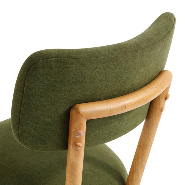 TOV Furniture Bobbie Eco-Friendly Dining Chair with Upcycled Fabric, Solid Wood Frame & Easy-Clean Performance Finish Green TOV-D54338