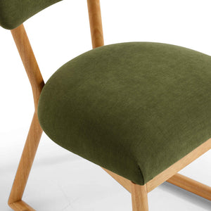 TOV Furniture Bobbie Eco-Friendly Dining Chair with Upcycled Fabric, Solid Wood Frame & Easy-Clean Performance Finish Green TOV-D54338