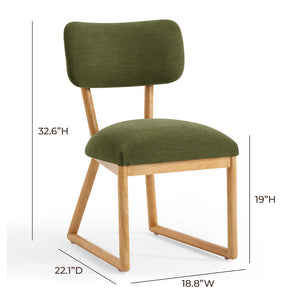TOV Furniture Bobbie Eco-Friendly Dining Chair with Upcycled Fabric, Solid Wood Frame & Easy-Clean Performance Finish Green TOV-D54338