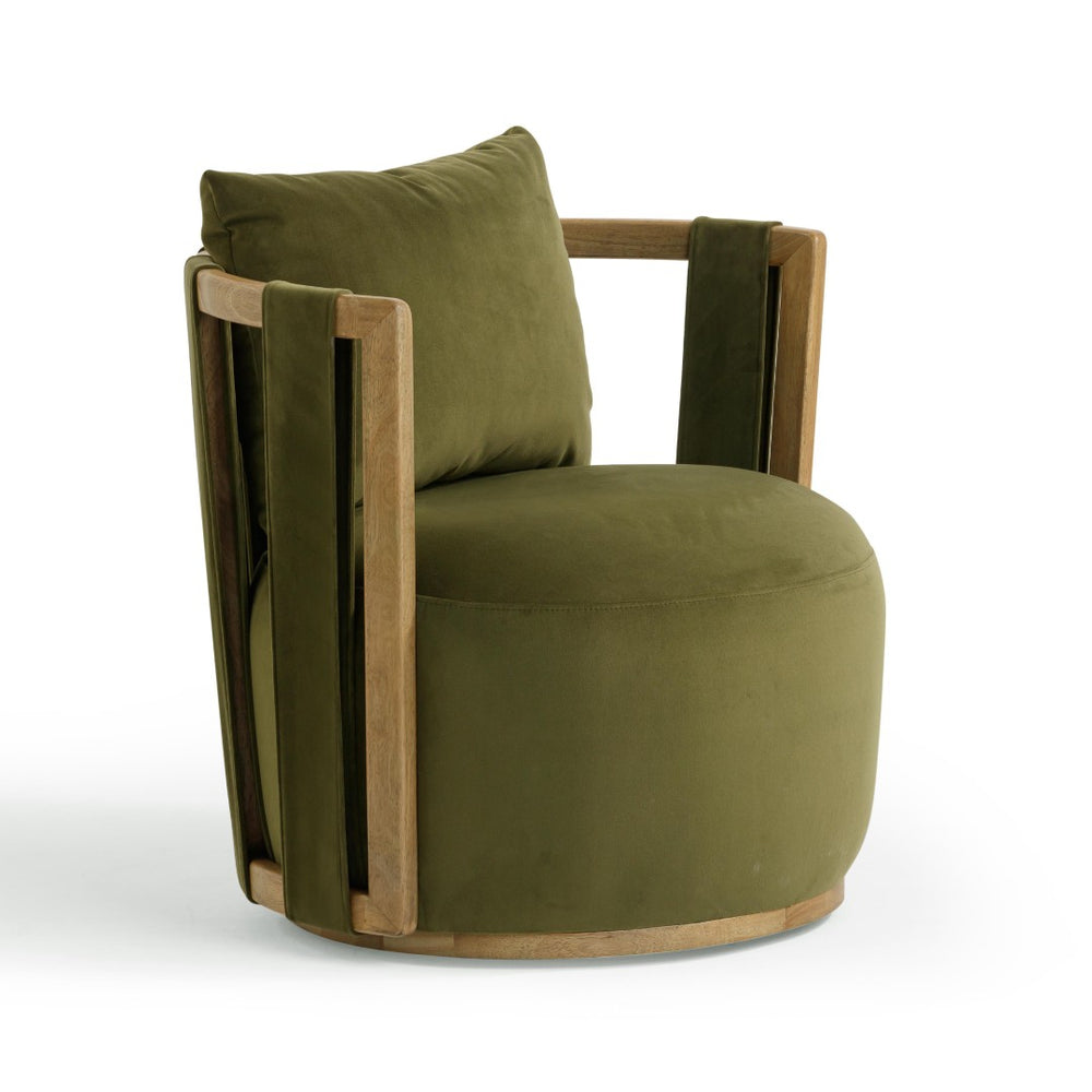 TOV Furniture Paolo Upcycled Fabric Swivel Chair – Eco-Friendly Accent Piece with Plush Comfort & Modern Design TOV-S54359