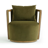 Paolo Green Upcycled Distressed Velvet Swivel Chair TOV-S54359 TOV Furniture