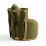 Paolo Green Upcycled Distressed Velvet Swivel Chair TOV-S54359 TOV Furniture