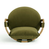 Paolo Green Upcycled Distressed Velvet Swivel Chair TOV-S54359 TOV Furniture