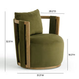 Paolo Green Upcycled Distressed Velvet Swivel Chair TOV-S54359 TOV Furniture