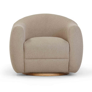 TOV Furniture Judy Modern Boucle Swivel Chair - Cozy Art Deco Accent Piece with 360° Motion for Any Space Taupe TOV-S54361