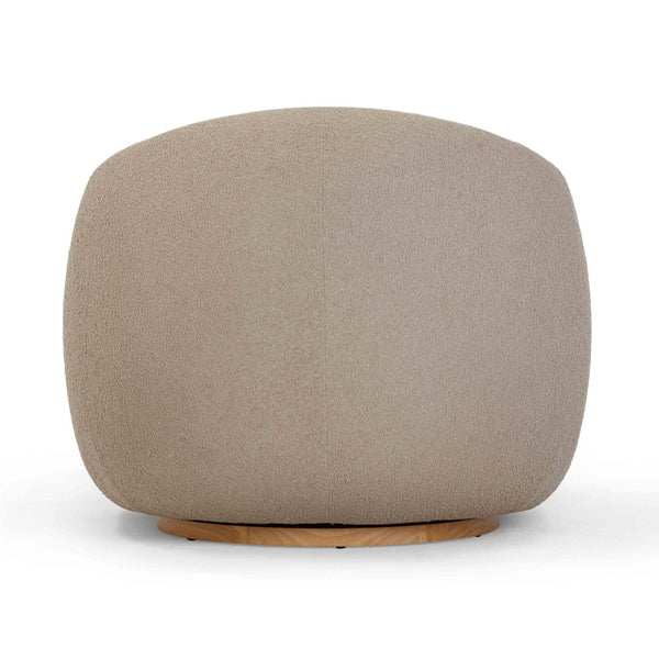 TOV Furniture Judy Modern Boucle Swivel Chair - Cozy Art Deco Accent Piece with 360° Motion for Any Space Taupe TOV-S54361