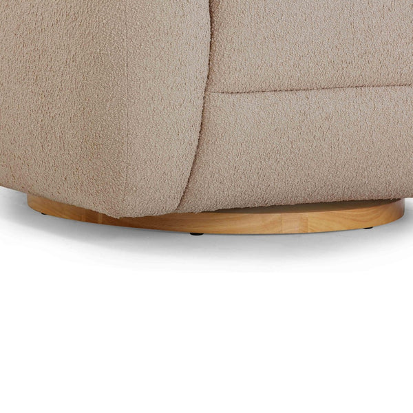 TOV Furniture Judy Modern Boucle Swivel Chair - Cozy Art Deco Accent Piece with 360° Motion for Any Space Taupe TOV-S54361