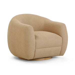 TOV Furniture Judy Modern Boucle Swivel Chair - Cozy Art Deco Accent Piece with 360° Motion for Any Space Honey TOV-S54363