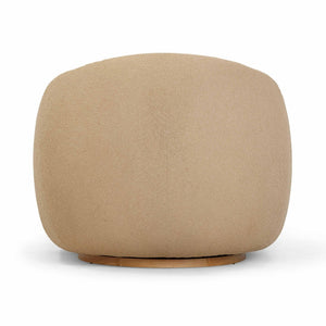 TOV Furniture Judy Modern Boucle Swivel Chair - Cozy Art Deco Accent Piece with 360° Motion for Any Space Honey TOV-S54363