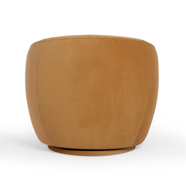 TOV Furniture Jordan Velvet Swivel Chair - Luxurious Comfort with Elegant Curves for Modern Living Spaces Tan TOV-S54369