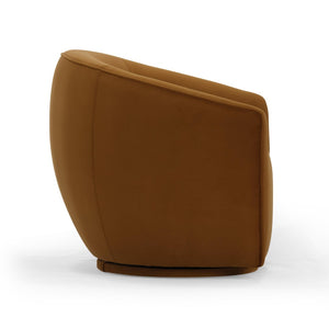 TOV Furniture Jordan Velvet Swivel Chair - Luxurious Comfort with Elegant Curves for Modern Living Spaces Cognac TOV-S54370