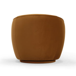 TOV Furniture Jordan Velvet Swivel Chair - Luxurious Comfort with Elegant Curves for Modern Living Spaces Cognac TOV-S54370