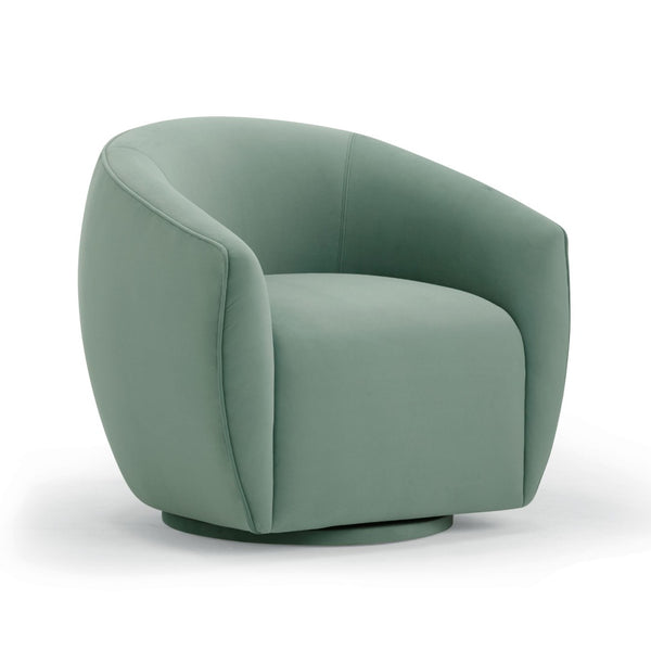 TOV Furniture Jordan Velvet Swivel Chair - Luxurious Comfort with Elegant Curves for Modern Living Spaces Sea Blue TOV-S54372