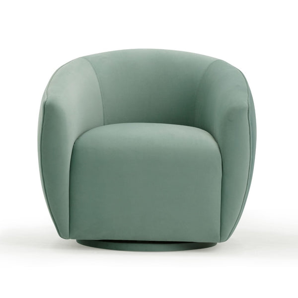 TOV Furniture Jordan Velvet Swivel Chair - Luxurious Comfort with Elegant Curves for Modern Living Spaces Sea Blue TOV-S54372