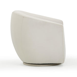 TOV Furniture Jordan Velvet Swivel Chair - Luxurious Comfort with Elegant Curves for Modern Living Spaces Cream TOV-S54373