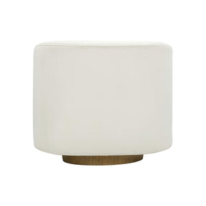TOV Furniture Presley Cream Velvet Swivel Accent Chair - Modern Comfort with 360° Movement & Stylish Oak Base TOV-S54385