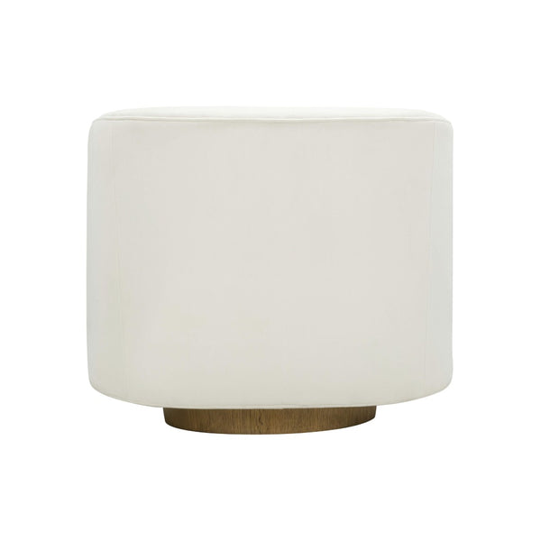 TOV Furniture Presley Cream Velvet Swivel Accent Chair - Modern Comfort with 360° Movement & Stylish Oak Base TOV-S54385