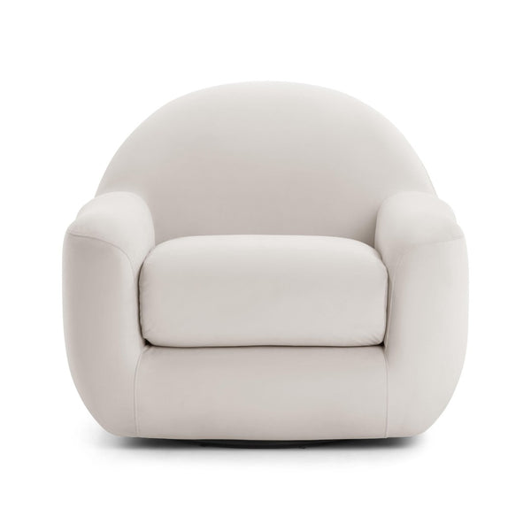 TOV Furniture Tiago Velvet Swivel Chair - Luxurious Handmade Accent Seat with 360° Swivel for Ultimate Comfort Cream TOV-S54413