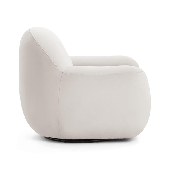 TOV Furniture Tiago Velvet Swivel Chair - Luxurious Handmade Accent Seat with 360° Swivel for Ultimate Comfort Cream TOV-S54413