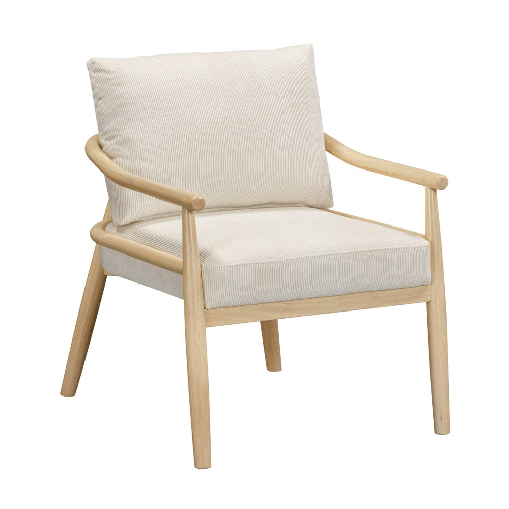 TOV Furniture Dixie Cream Corduroy Accent Chair – Scandinavian Style with Plush Comfort & Adjustable Levelers TOV-S54425