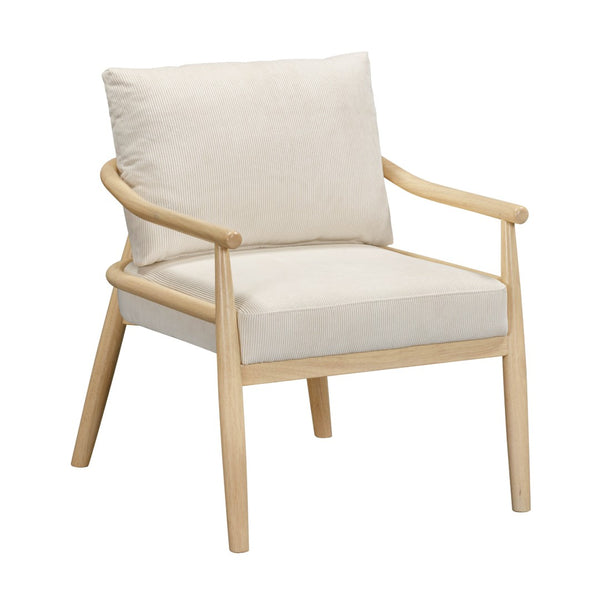 TOV Furniture Dixie Cream Corduroy Accent Chair – Scandinavian Style with Plush Comfort & Adjustable Levelers TOV-S54425