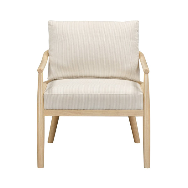 TOV Furniture Dixie Cream Corduroy Accent Chair – Scandinavian Style with Plush Comfort & Adjustable Levelers TOV-S54425