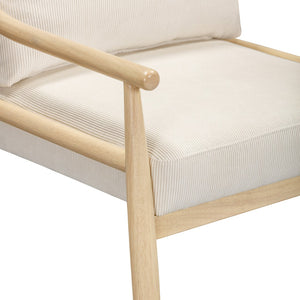 TOV Furniture Dixie Cream Corduroy Accent Chair – Scandinavian Style with Plush Comfort & Adjustable Levelers TOV-S54425