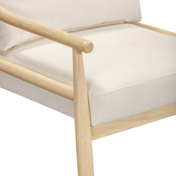 TOV Furniture Dixie Cream Corduroy Accent Chair – Scandinavian Style with Plush Comfort & Adjustable Levelers TOV-S54425