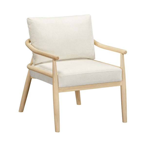 TOV Furniture Dixie Chenille Velvet Accent Chair - Scandinavian Elegance with Plush Comfort for Any Room Style Cream TOV-S54426