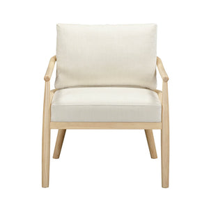 TOV Furniture Dixie Chenille Velvet Accent Chair - Scandinavian Elegance with Plush Comfort for Any Room Style Cream TOV-S54426
