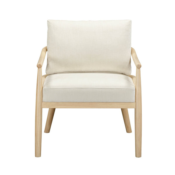 TOV Furniture Dixie Chenille Velvet Accent Chair - Scandinavian Elegance with Plush Comfort for Any Room Style Cream TOV-S54426