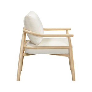 TOV Furniture Dixie Chenille Velvet Accent Chair - Scandinavian Elegance with Plush Comfort for Any Room Style Cream TOV-S54426