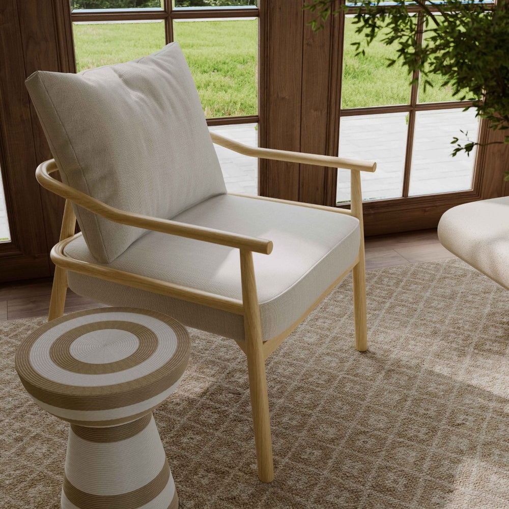TOV Furniture Dixie Chenille Velvet Accent Chair - Scandinavian Elegance with Plush Comfort for Any Room Style Cream TOV-S54426