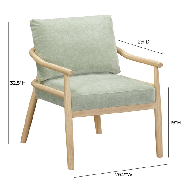 TOV Furniture Dixie Chenille Velvet Accent Chair - Scandinavian Elegance with Plush Comfort for Any Room Style Mint Green TOV-S54427