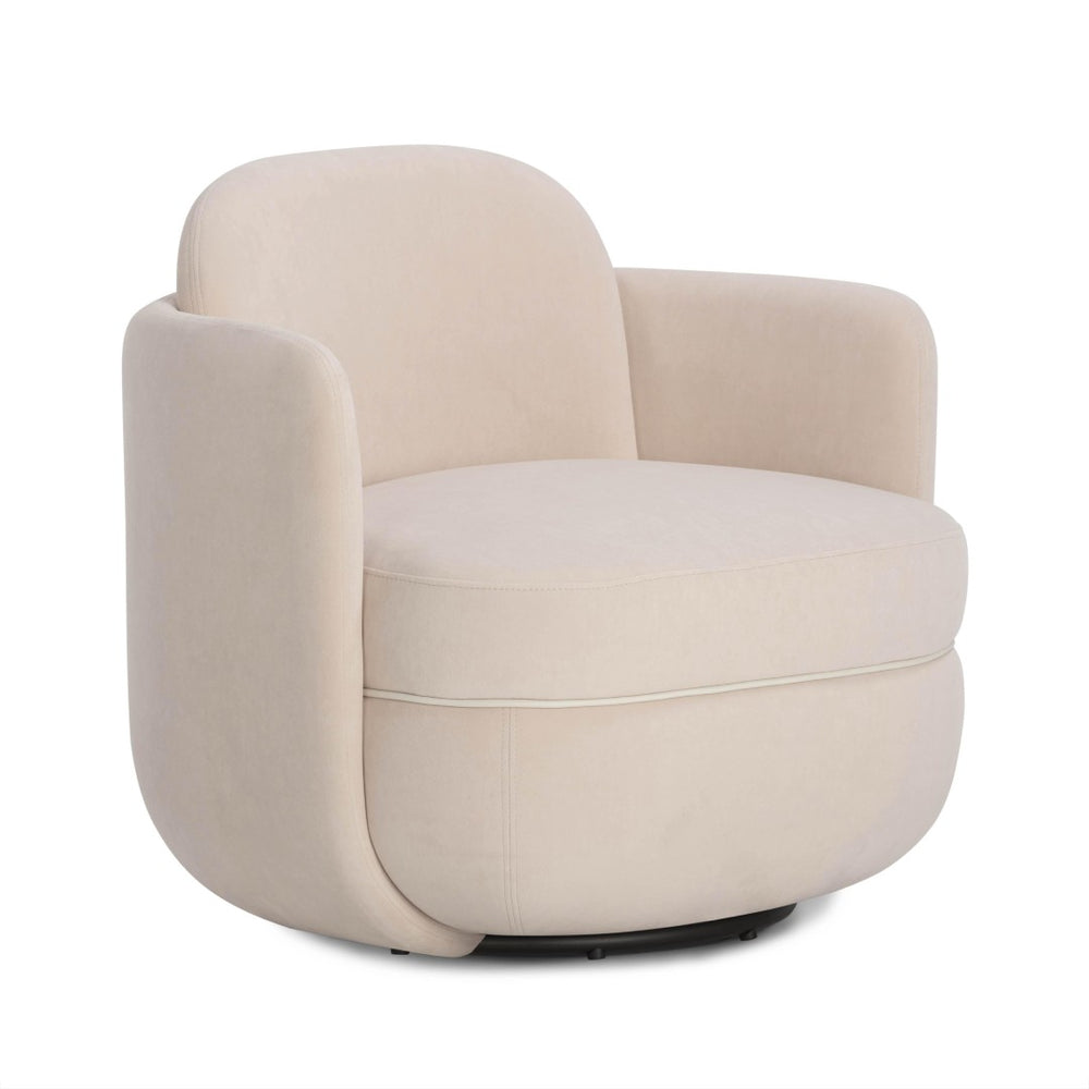 TOV Furniture Wolfie Velvet Swivel Chair - Modern Comfort with Sculptural Elegance for Any Room and Easy-Clean Fabric Blush TOV-S54471