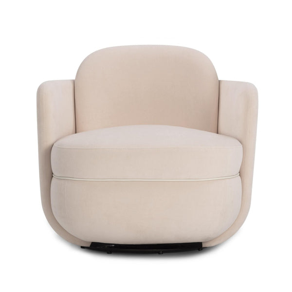 TOV Furniture Wolfie Velvet Swivel Chair - Modern Comfort with Sculptural Elegance for Any Room and Easy-Clean Fabric Blush TOV-S54471