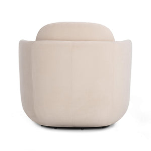 TOV Furniture Wolfie Velvet Swivel Chair - Modern Comfort with Sculptural Elegance for Any Room and Easy-Clean Fabric Blush TOV-S54471